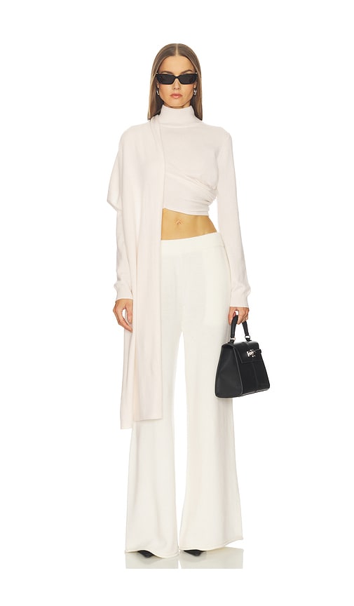 SRG Jetta Cashmere Draped Scarf Turtleneck