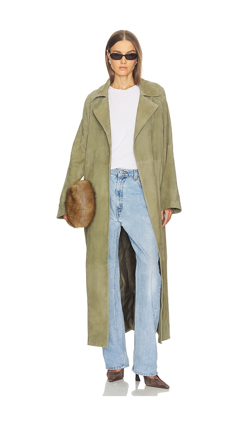 Faux Suede Oversized Coat
