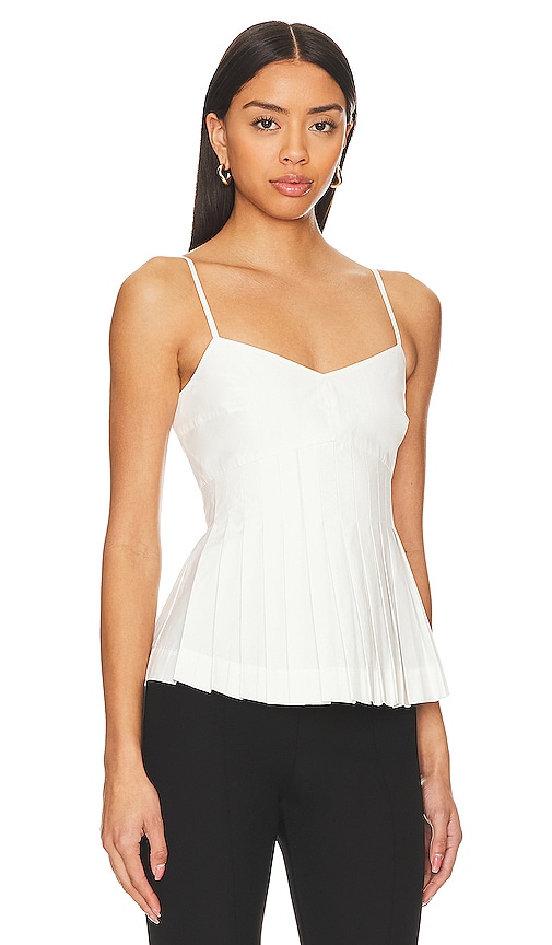Shop Rue Sophie Alma Pleated Top In Off White