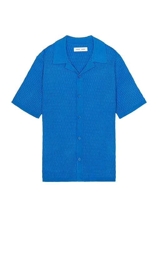 Shop Samsoe & Samsoe Sagabin Short Sleeve Shirt In Super Sonic