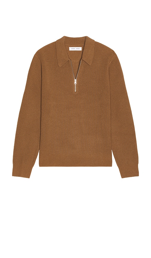 Samsoe & Samsoe Isaks Polo Sweater In Brown