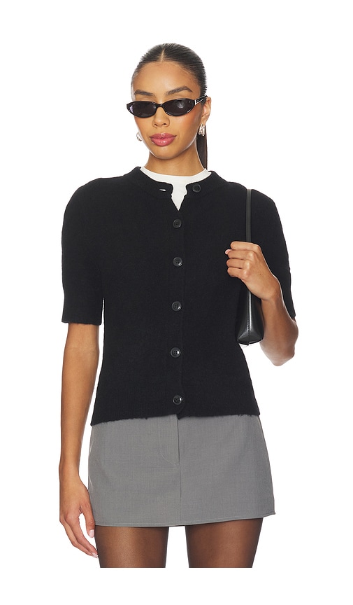 Samsoe & Samsoe Sanoura Short Sleeve Cardigan In Black