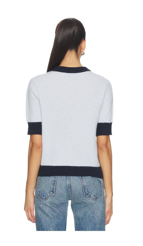  Samsoe Samsoe Sanoura Short Sleeve Cardigan In Navy,baby Blue. Size Xs. Also In S, M. 