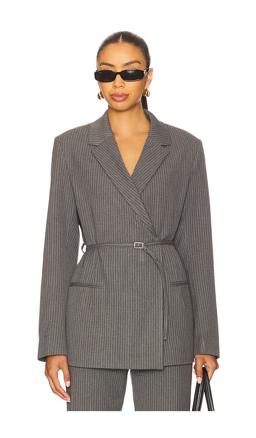 Salot Belt Blazer in Grey. - size L (also in M, S, XS) - SAMSOE SAMSOE - Modalova