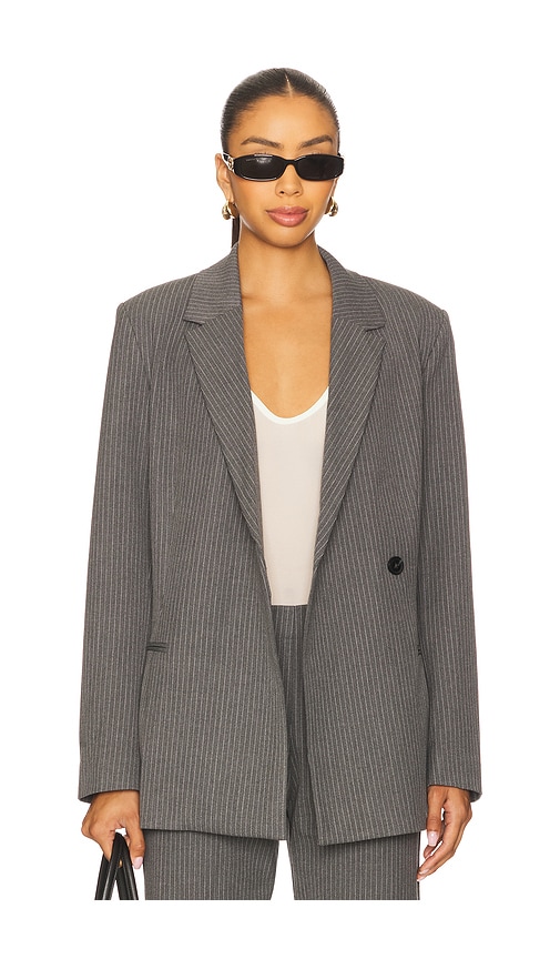 Samsoe & Samsoe Salot Belt Blazer In Gray