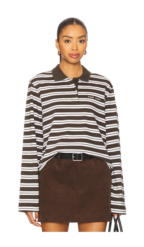 Sadover Longsleeve Polo Top in Brown. - size L (also in M, S, XS) - SAMSOE SAMSOE - Modalova
