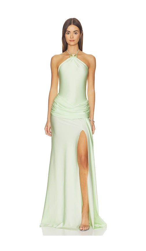 revolve green halter dress Green Halter