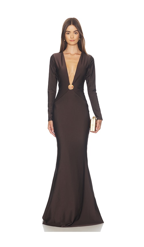 Black Plunge Long Sleeve Dresses