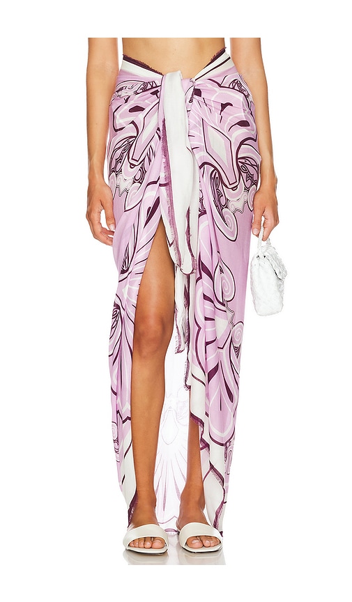 Shani Shemer Big Shells Pareo in Lavender Flowers