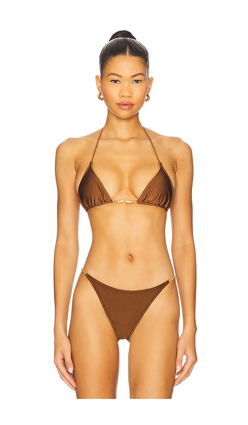 Shani Shemer Marlin Bikini Top In Brown