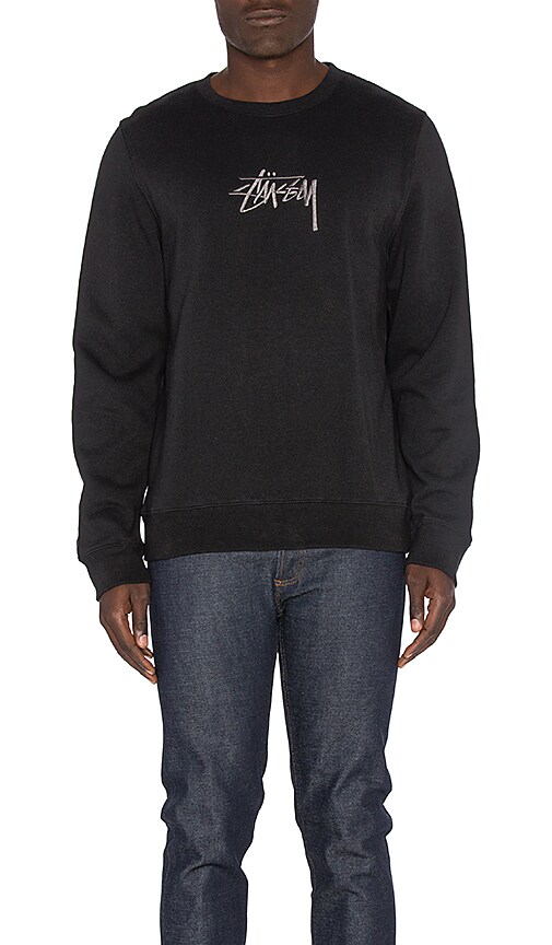 stussy stock applique crew sweatshirt