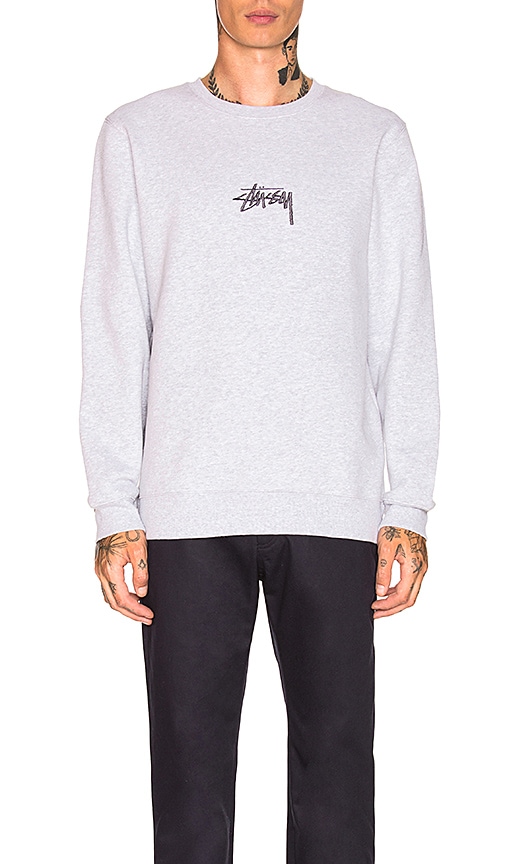 stussy stock applique crew sweatshirt