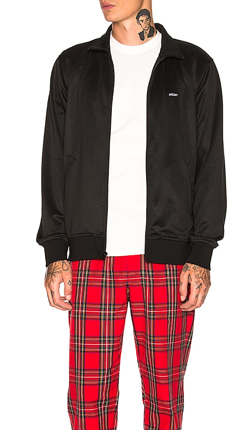 Stussy Textured Rib Track Jacket in Black