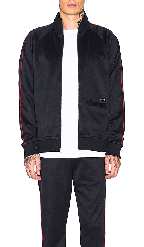 Stussy Poly Track Jacket in Navy REVOLVE