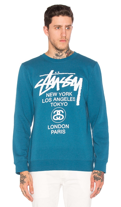 Stussy World Tour Crew in Blue | REVOLVE