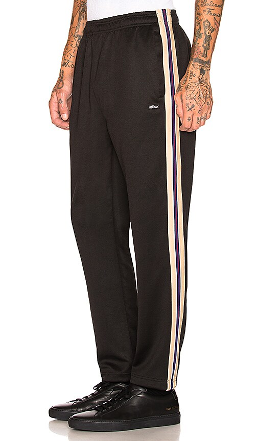 stussy textured rib track pant black