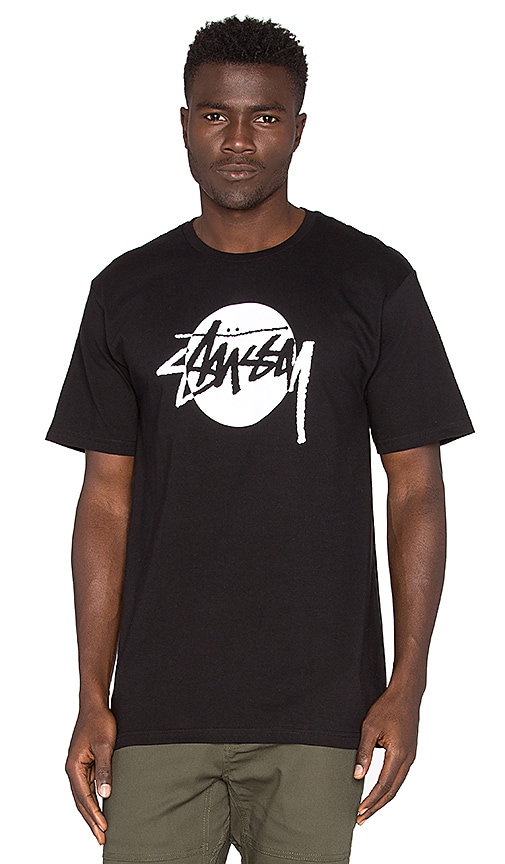 Stussy Circle Stock Tee in Black | REVOLVE