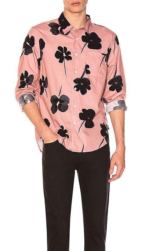 Stussy Water Color Poppy Shirt in Peach REVOLVE