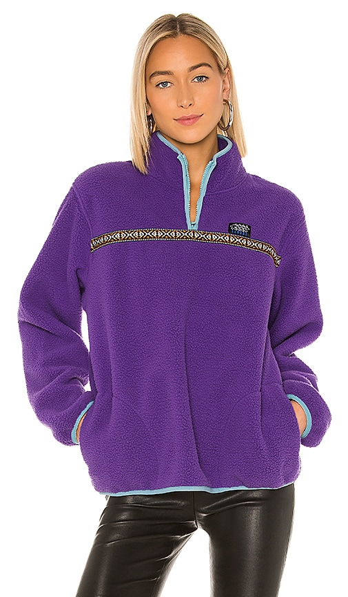 purple half zip sweatshirt