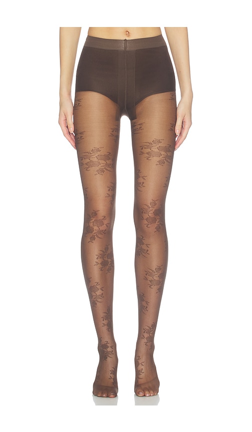 SWEDISH STOCKINGS Malva Ladder Resistant Tights in Brown. Size L. Also in M, S, XL.