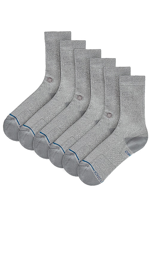Shop Stance Icon 3 Pack Socks In 灰麻色