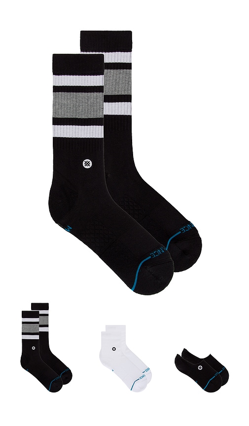 Icon Series 3 Pack Socks in Black. - size M (also in L)