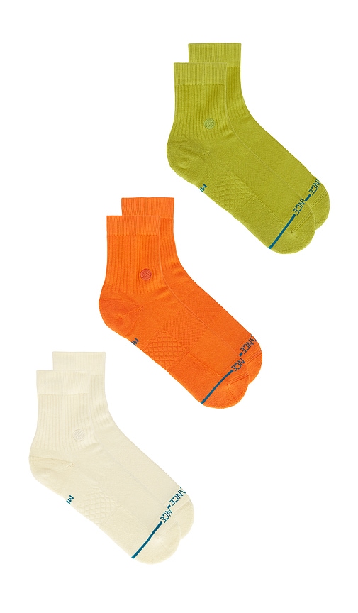 Stance Icon Quarter 3 Pack Socks In Brown