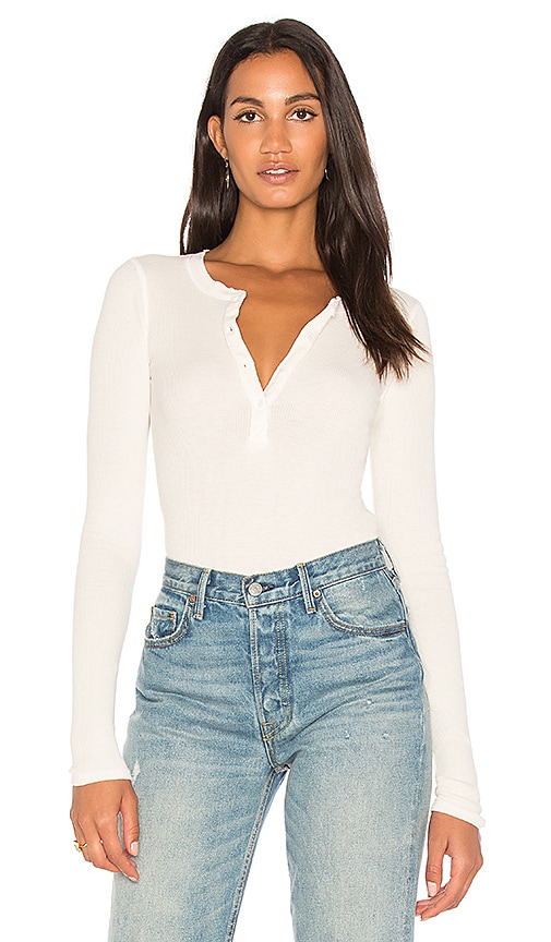 Stateside Solid Thermal Henley in Cream | REVOLVE