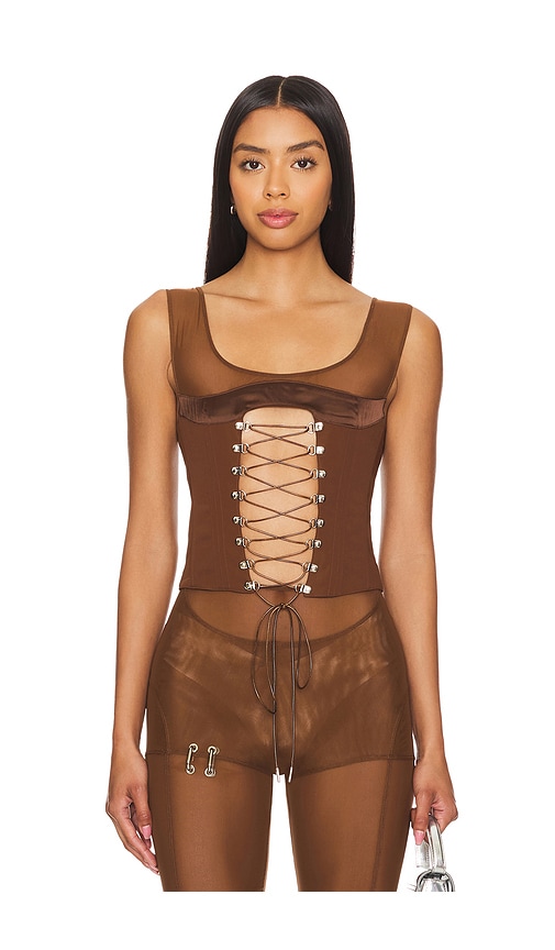 Shop Sketch-y Erotica Corset In Brown