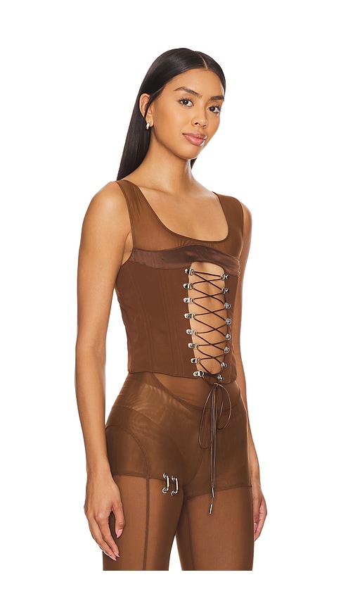 Shop Sketch-y Erotica Corset In Brown