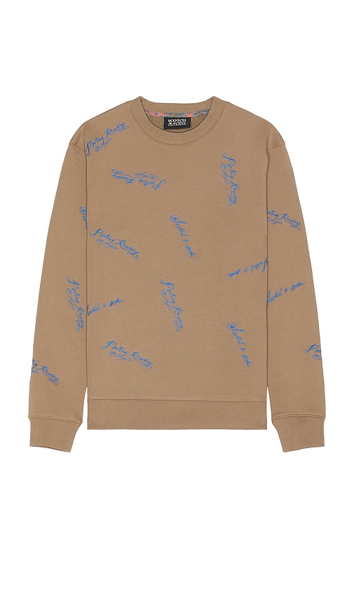 Shop Scotch & Soda Embroidered Sweatshirt In Poetry Reading