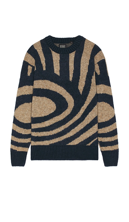 Shop Scotch & Soda Hairy Big Waves Sweater In Blue