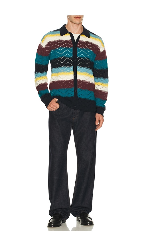  Scotch & Soda Strick-cardigan Open Structure In Blue. Größe M. Also In Xl/1x, Xxl/2x. 