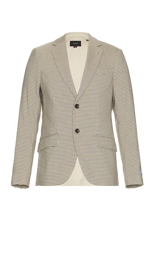 Scotch & Soda Single Breasted Blazer in Antra Off White Mini Check