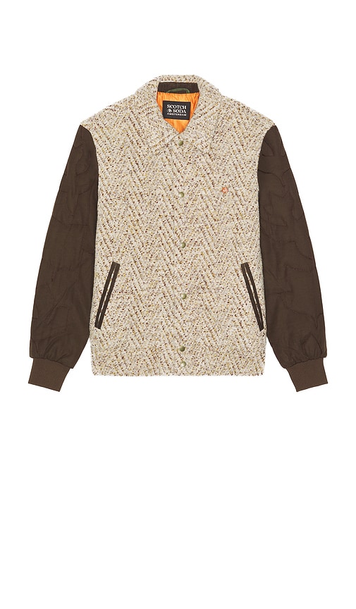 Varsity Sports Jacket in Taupe. - size L (also in M, S, XL/1X) - Scotch & Soda - Modalova