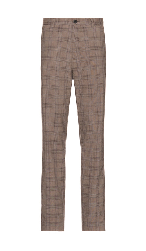 Shop Scotch & Soda Irving Classic Chino In Brown Ecru Check