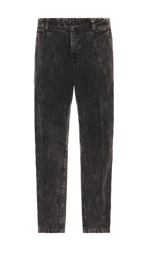 Shop Scotch & Soda Pleated Washed Corduroy Chino In Black