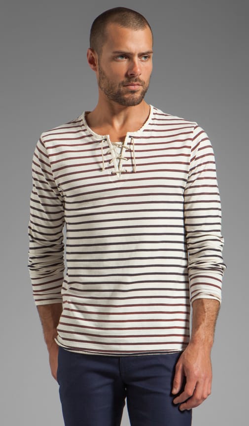 Sailor L/S Top w/ Lace Tie Up