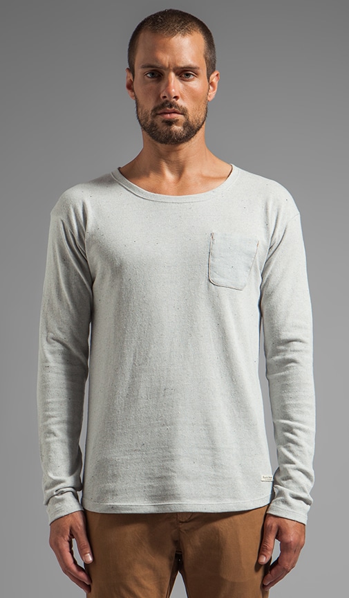 Recycled Denim Long Sleeve Crew Tee