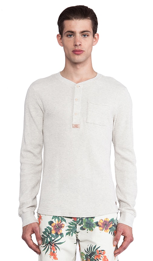 Long Sleeve Waffle Structured Granddad w/ 3D Ribs