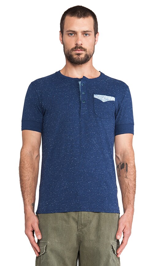 Denim Short sleeve Grandad Tee w/ Chunky Naps