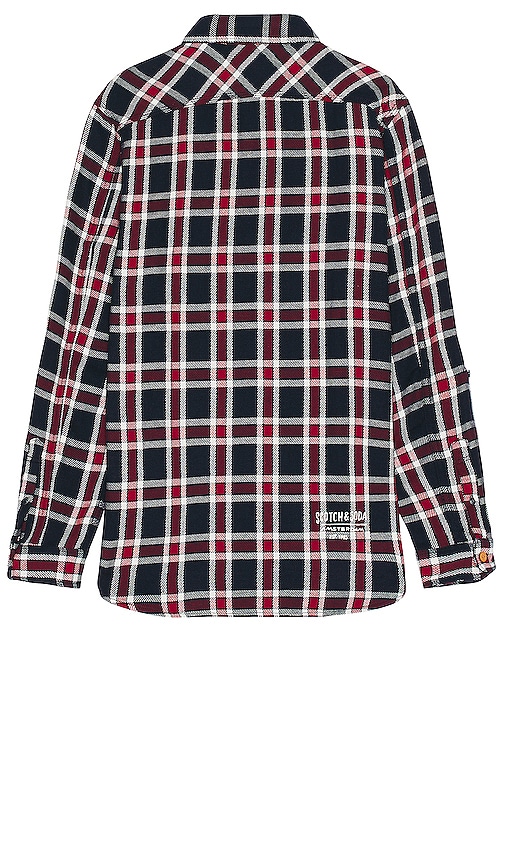 Shop Scotch & Soda Archive Double Face Twill Check Shirt In Red