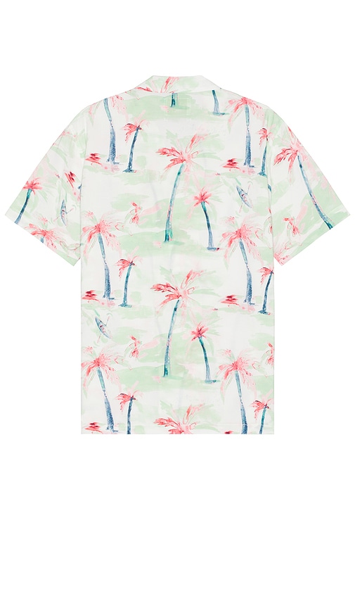 Shop Scotch & Soda Allover Printed Short Sleeve Shirt In Palm Tree Hawaii