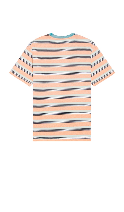 Shop Scotch & Soda Yarn Dye Stripe Pocket Tee In Peach Green Multistripe