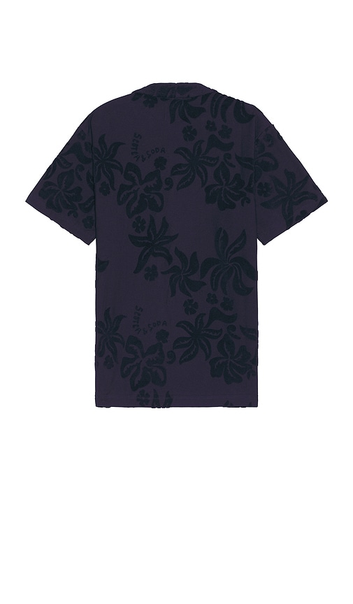 Shop Scotch & Soda Terry Jacquard Short Sleeve Shirt In 海蓝色