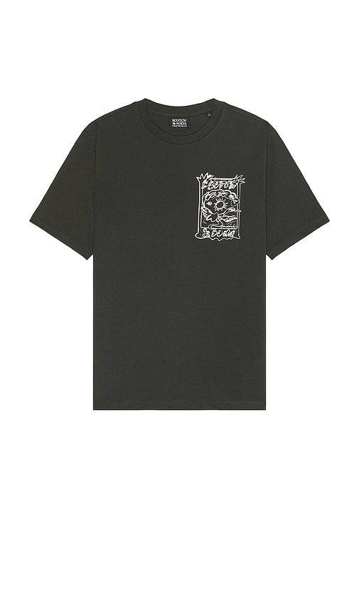 Shop Scotch & Soda Artwork Tee In Heritage Green