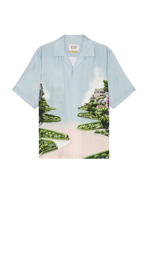 Shop Scotch & Soda Relaxed Fit Tencel Shirt In Scenery Print