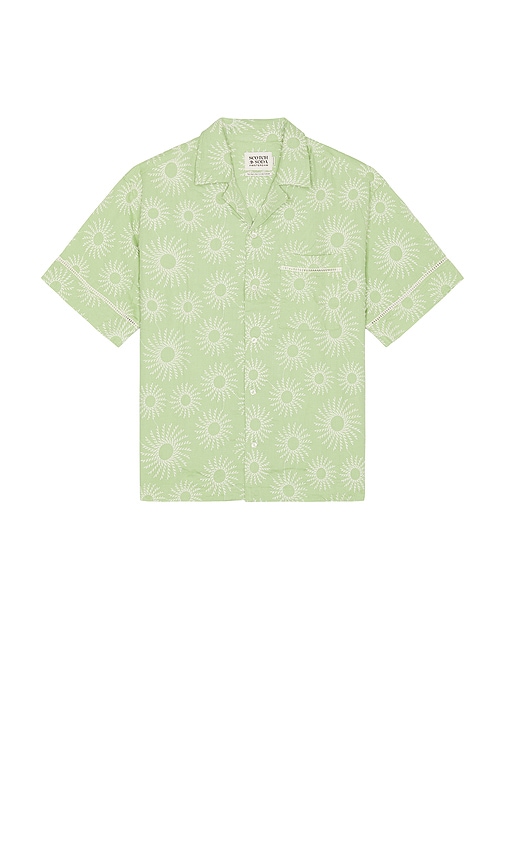 Aop Short Sleeve Shirt in Sage. - size L (also in M, S, XL/1X) - Scotch & Soda - Modalova