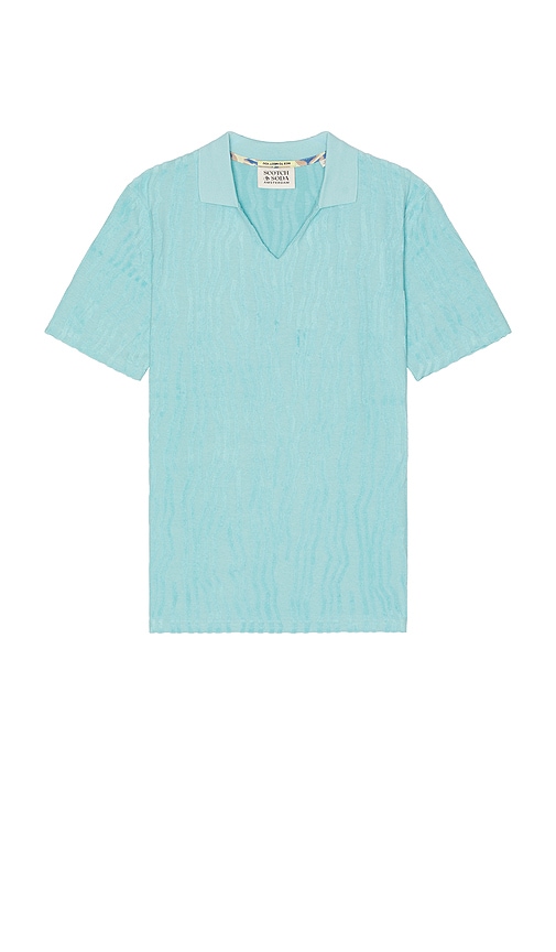 Jacquard Short Sleeve Polo in Teal. - size L (also in M, S, XL/1X) - Scotch & Soda - Modalova