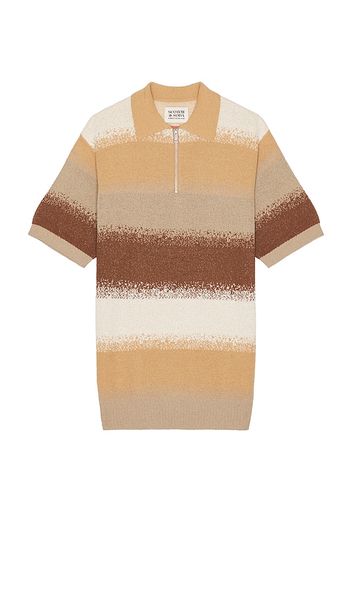 Knitted Degrade Polo in Taupe. - size L (also in M, S, XL/1X) - Scotch & Soda - Modalova